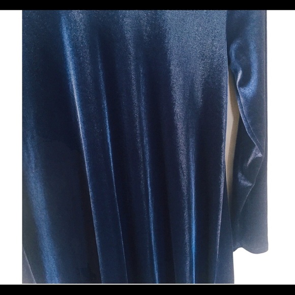 OLD NAVY Long Sleeve LS Velvet Swing Dress With Round Neck Blue Size Small - Picture 10 of 12